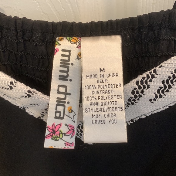 Black sweetheart high low dress with zebra like detailing - Picture 5 of 5